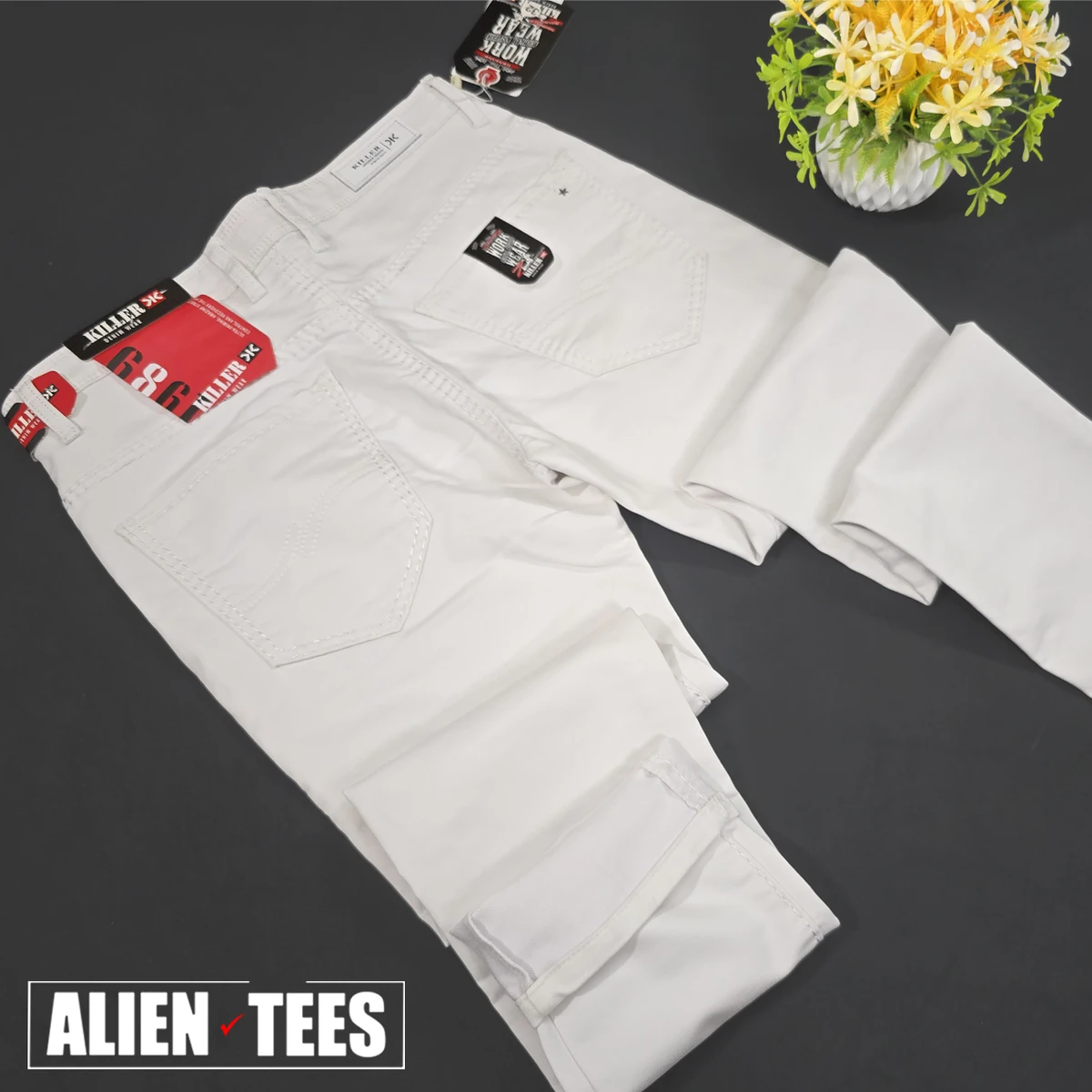 J161 White Premium Killer Jeans Pant - Image 3