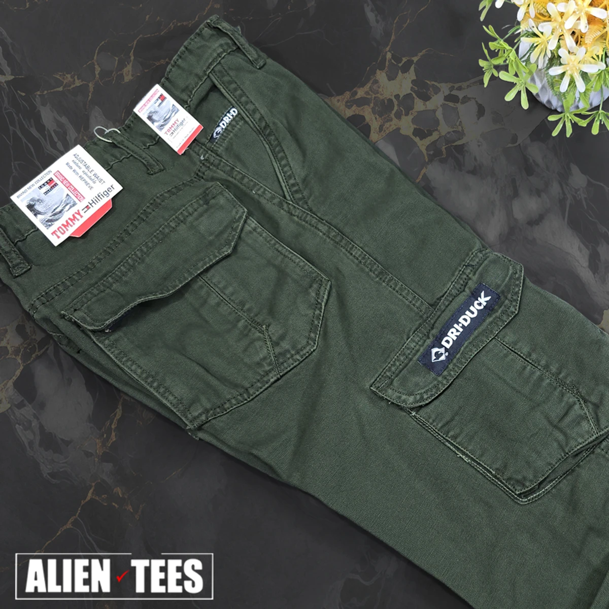 J175 Navy Green 6 Pocket Cargo Pant