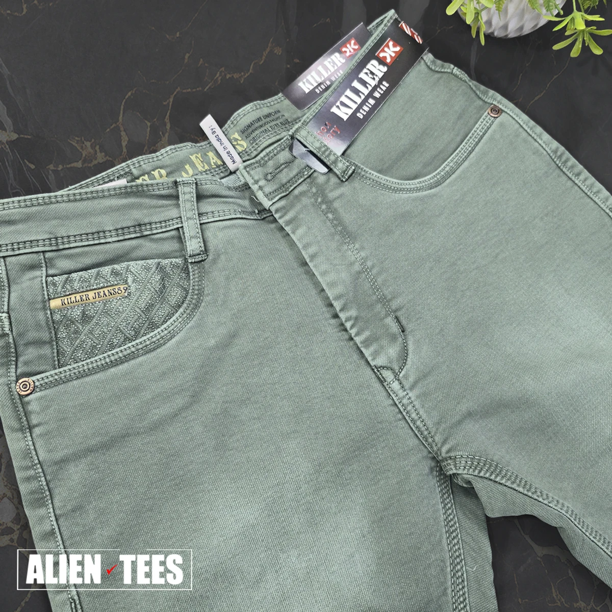 J186 Sea Green Jeans Pant