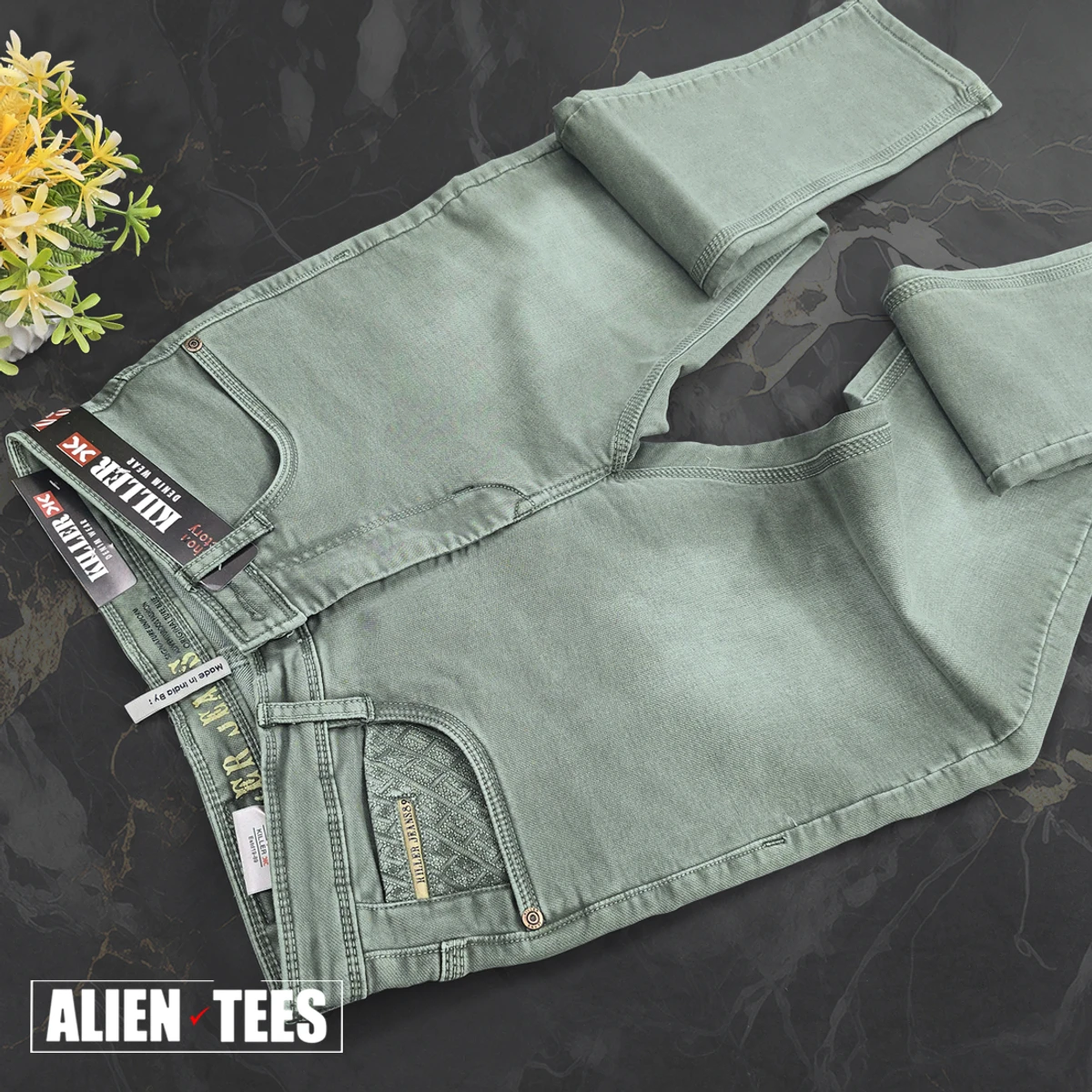 J186 Sea Green Jeans Pant