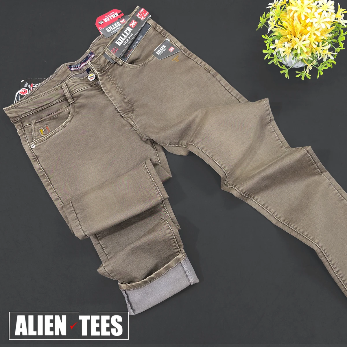 J162 Brown Grey Premium Killer Jeans Pant