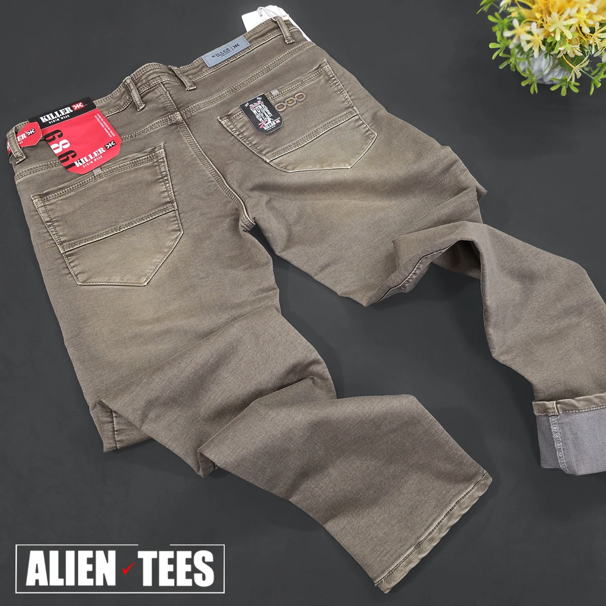 J162 Brown Grey Premium Killer Jeans Pant - Image 3