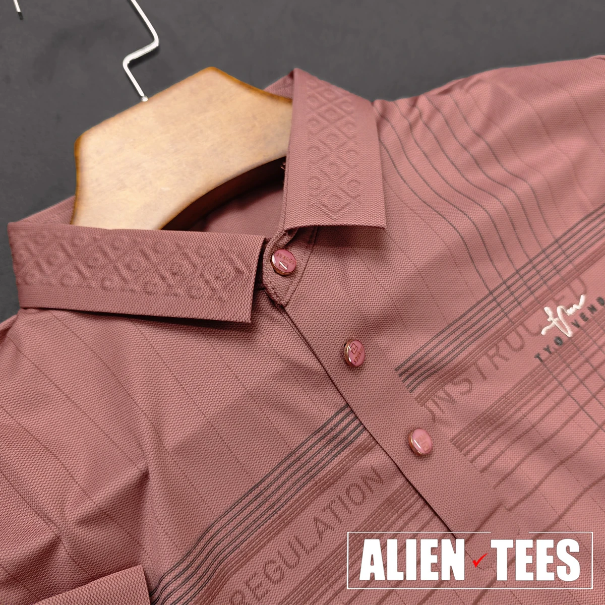 R206 Light Coral Crafted Collar Polo Shirt