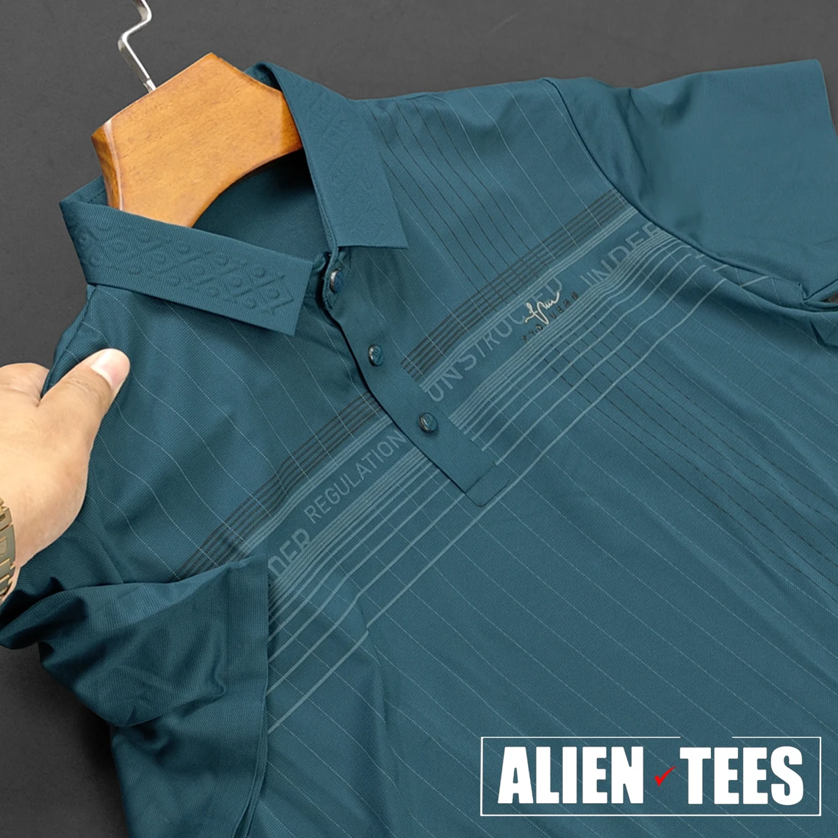 R207 Wedgewood Blue Crafted Collar Polo Shirt