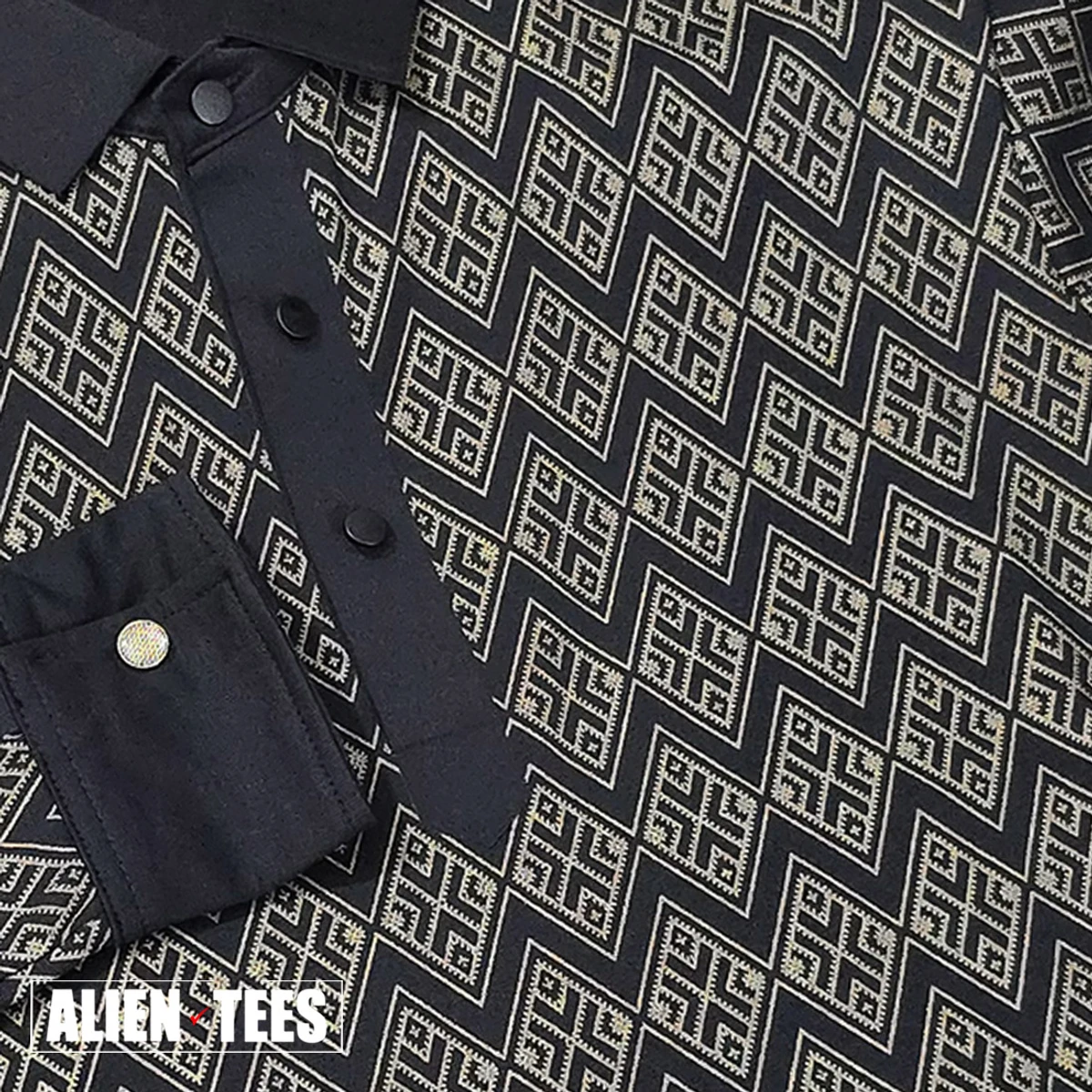 L17 FlexBond DiamondGrid Black Gold Polo - Image 3