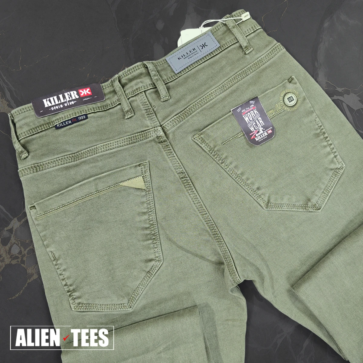 J168 Olive Green Jeans Pant