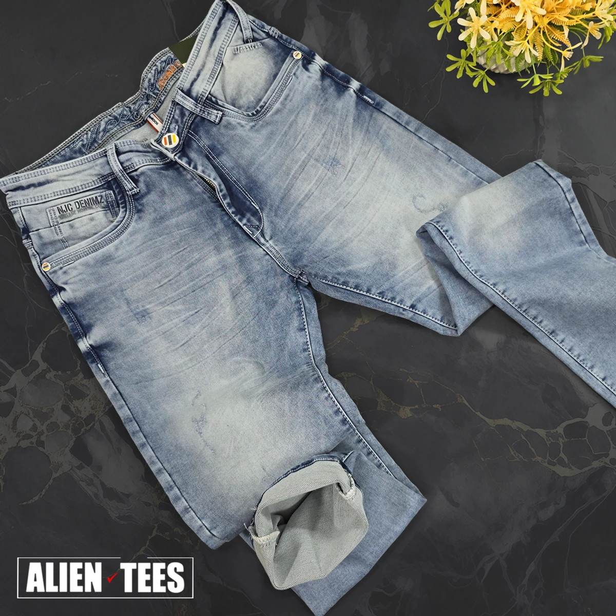 J172 Light Faded Blue Jeans Pant - Image 3